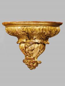Mensola in legno intagliato e dorato